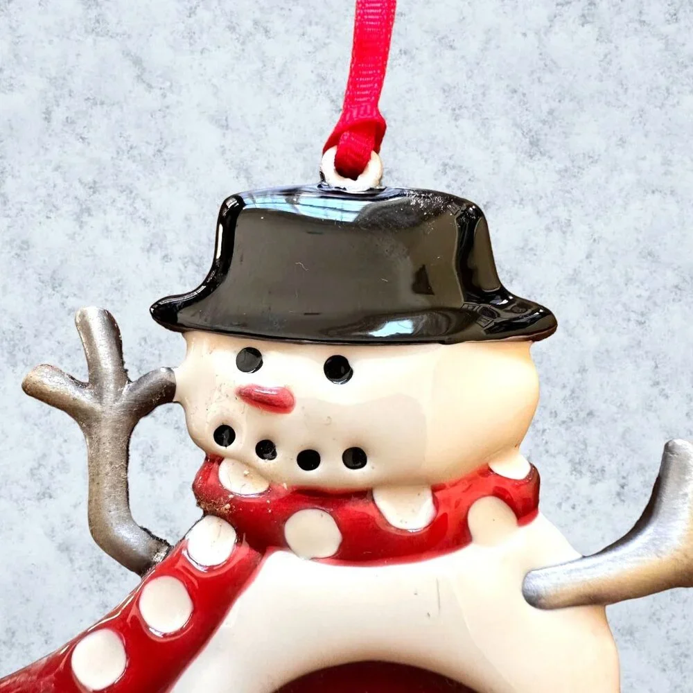 Vintage Snowman Ornament Holiday Home Accents Picture Frame Christmas Valentine